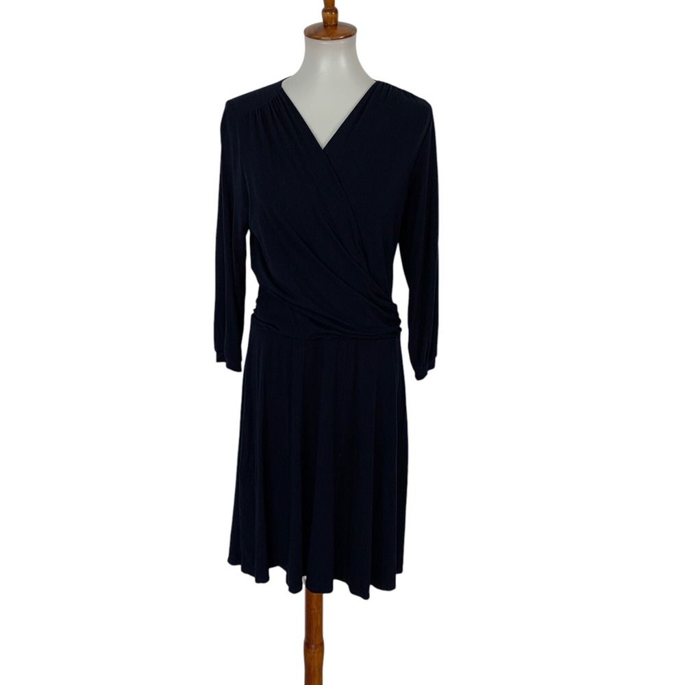 Bess And George Dress Medium Blue Long Sleeve Retro‎ Elegant Workwear